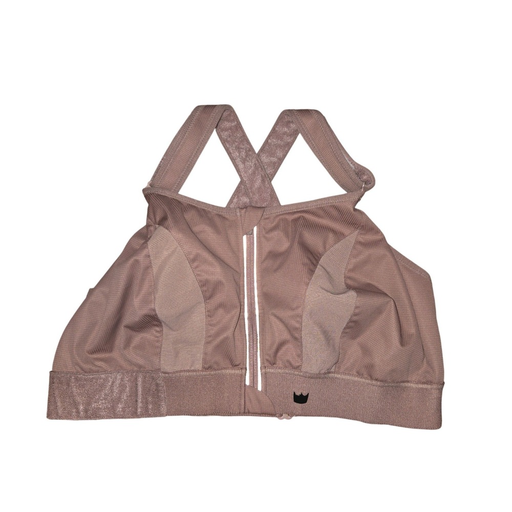 SHEFIT Front-Zip High Support Sports Bra in Dusty Rose